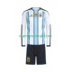 Camisola Argentina Criança Equipamento Primeiro Copa do Mundo 2026 Manga Comprida